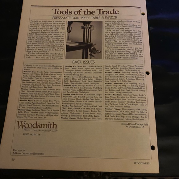 🎉5/$10🎉 Woodsmith magazine number 16 July 1981 tv tray tables, coin sorter - Picture 9 of 11